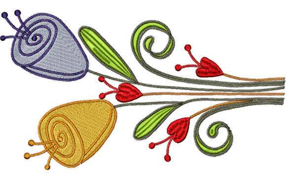 Alien Flowers Embroidery Design