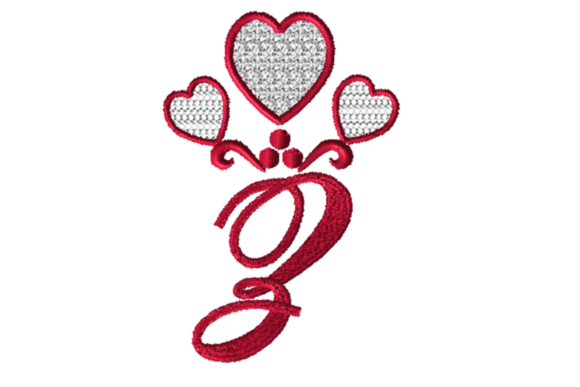 Alphabet Letter Z with Hearts