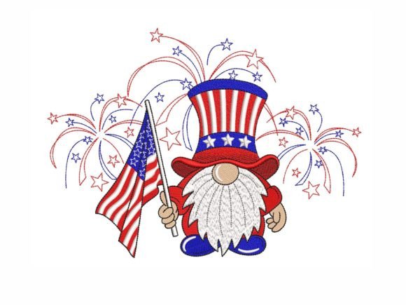 American Gnome with Fireworks