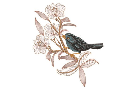 Birds in Flowers: A Seasonal Embroidery Design Review