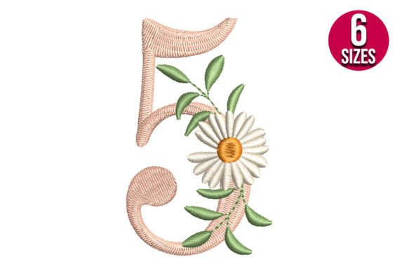 Floral Alphabet Number Five: A Thoughtful Embroidery Choice