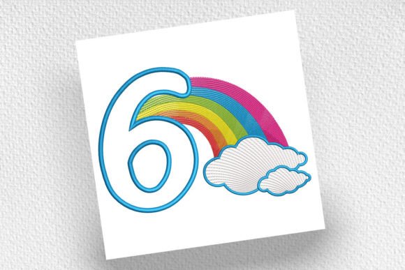 Rainbow Birthday Number Six Embroidery Review