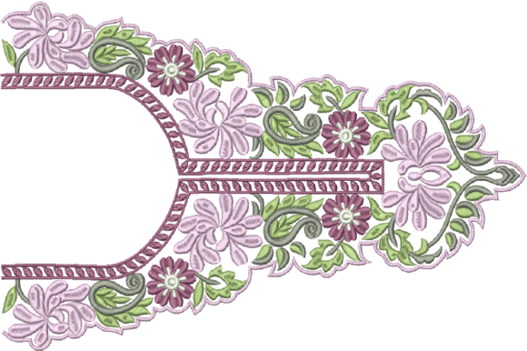 Spring Colar Embroidery Design
