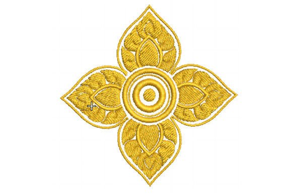 Thai Four Pointed Floral Ornament