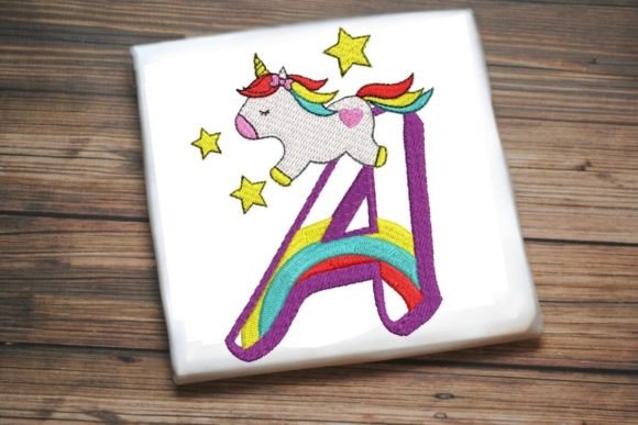 Unicorn Rainbow Letter A